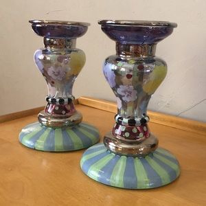 MacKenzie-Childs Glass Candle Holders